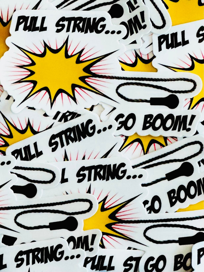 Pull String Go Boom sticker