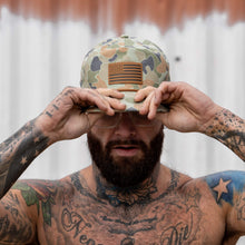 Load image into Gallery viewer, American Flag Leather Patch Crushable Rope Snapback Hat