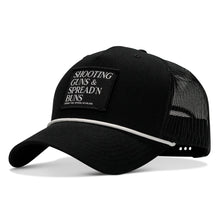 Load image into Gallery viewer, Shooting Guns &amp; Spread'n Buns Patch Rope Snapback Hat