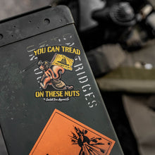 Load image into Gallery viewer, Tread On These Nuts Tactical Squirrel Decal Sticker