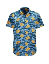 Load image into Gallery viewer, Tiger Stripe Blue Button-up
