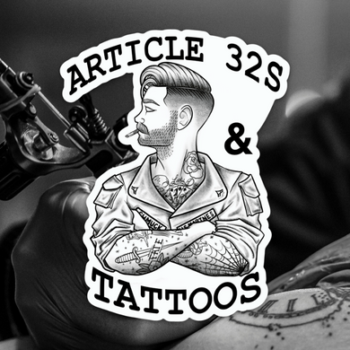 Articles 32s and Tattoos Sticker