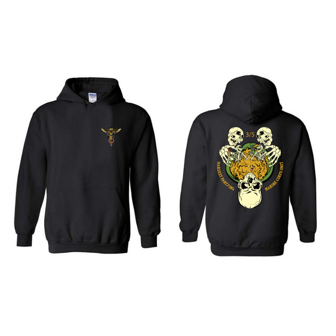 3/5 The HARDEST Partying Marine Corps Unit Hoodie