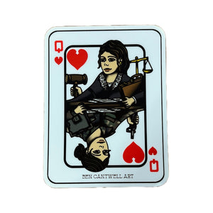 Queen of Hearts Military Admin Judge Sticker