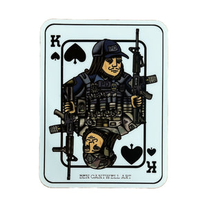 King of Spades Police Officer Soldier Sticker