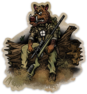 Hog on a Log Sticker