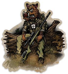 Hog on a Log Sticker