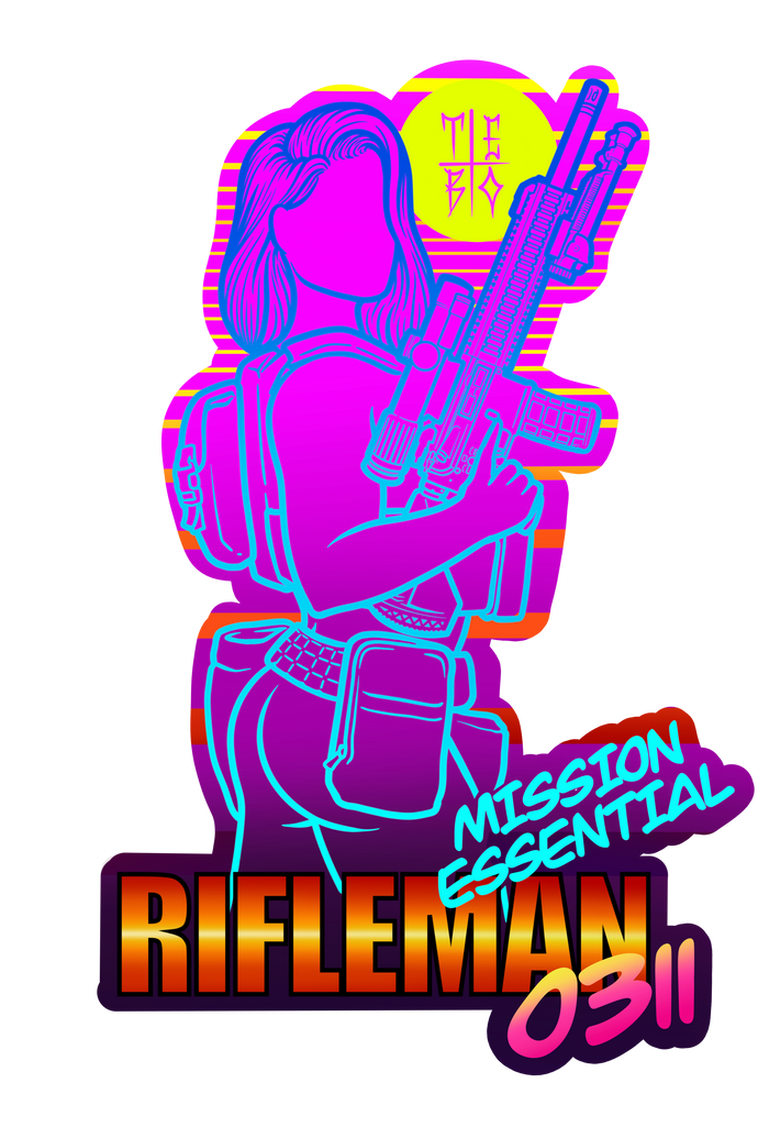Retro Rifleman Sticker