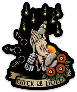 Check or Hold Sticker