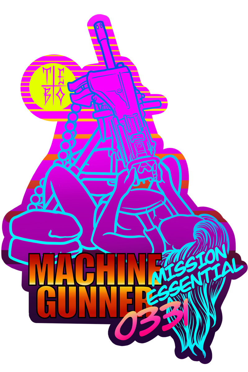 Retro Machine Gunner Sticker – Mission Essential Gear