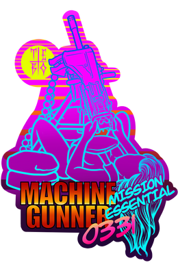 Retro Machine Gunner Sticker